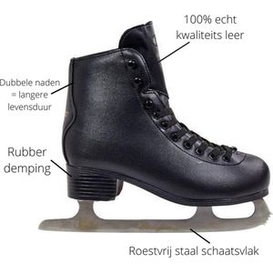 ACRO Heren kunst schaatsen maat 43 zwart leer roestvrij staal