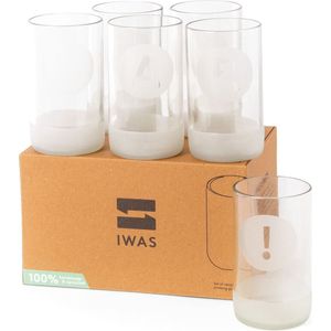 IWAS Opgecyclete Lange Party Drinkglazen - 350 ML - Set van 6 - Duurzame Water- en Cocktailglazen voor Thuis