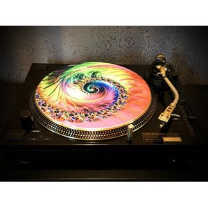 TRIPOFONICA 1 Felt Zoetrope Turntable Slipmat UV/Blacklight activated 12"" - Premium slip mat – Platenspeler - for Vinyl LP Record Player - DJing - Audiophile - Original art Design - Psychedelic Art