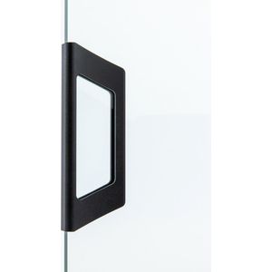 ForaVida | Deurgreep mat zwart XL | Aluminium handgreep voor glazen schuifdeur en glazen schuifwand | 150 x 18 x 50 mm | Geschikt voor 10 mm glasdikte | Inclusief montagekit