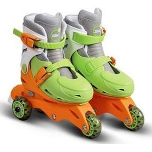Zinc inline skates rolschaatsen verstelbaar 9-12 groen-oranje