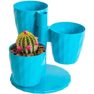 3in1 bloempotten turkoois en kruidenpotten turquoise blauwe cactuspotten