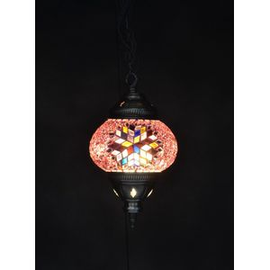 Hanglamp Mozaïek Lamp Oosterse Lamp Hoogte 53 cm Handgemaakt roos