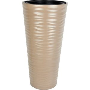 Hoge bloempot M Goudkleurige Vaas 70cm plantenbak voor binnen buiten beige