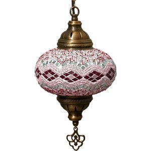 Hanglamp  Mozaïek Lamp  Oosterse Lamp Turkse Lamp Marokkaanse Lamp  Ø 13 cm  Handgemaakt  Roos