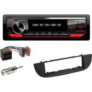 DAB / BT autoradio Fiat 500 zwart inclusief stuurwielinterface 2007-2015| 4×50 watt | multicolor | AMS-450DAB