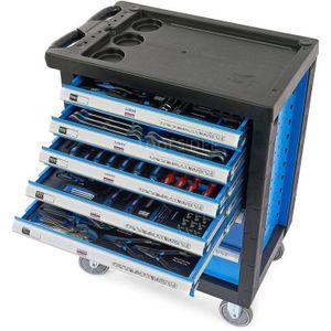 HBM 196 Delige Premium Gevulde gereedschapswagen - BLAUW