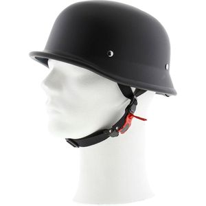 Vito Chopper Duitse Pothelm L (Universele maat) - GEEN ECE- Mat Zwart - Klassieke brommerhelm motor helm