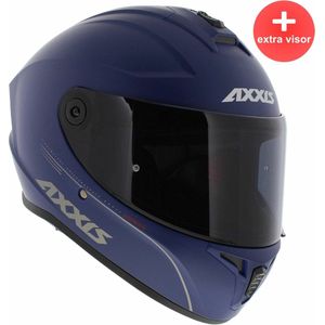 Axxis Draken S integraal helm solid mat blauw L + extra (donker) vizier in de doos!