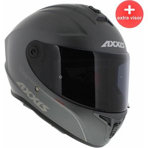 Axxis Draken S integraal helm solid mat titanium XL + extra (donker) vizier in de doos!