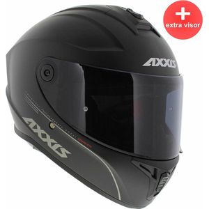 Axxis Draken S integraal helm solid mat zwart M + extra (donker) vizier in de doos!
