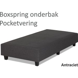 Boxspringonderbak Pocketvering, 80 x 200, Antraciet | Losse boxspring | Boxspring bedbodem | Boxspring onderstel | Pocketboxspring | Boxspring zonder matras