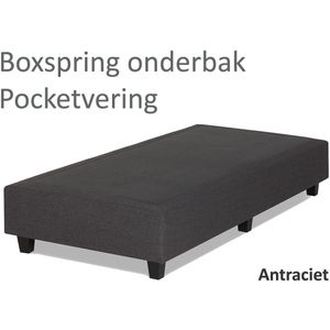 Boxspringonderbak Pocketvering, 90 x 200, Antraciet | Losse boxspring | Boxspring bedbodem | Boxspring onderstel | Pocketboxspring | Boxspring zonder matras