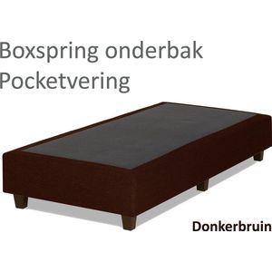 Boxspringonderbak Pocketvering, 80 x 200, Donkerbruin | Losse boxspring | Boxspring bedbodem | Boxspring onderstel | Pocketboxspring | Boxspring zonder matras