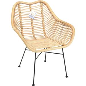 Eetkamerstoel naturel - kuipstoel - arm stoel - fauteuil - 60X60XH90CM - stoel kubus