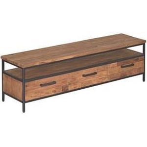 Teakea - Livorno Teak met Stalen Frame | TV-meubel 3 laden - 160 x 40 x 45 (H)