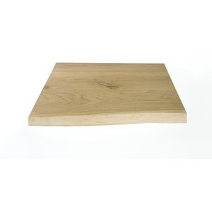 Teakea - Eiken Werkblad | 100x90x4.5 met schorsrand | transparant