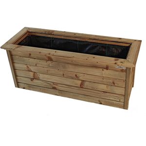 Plantenbak bloembak balkonbak grenen hout geïmpregneerd 88x33x43cm - rustiek - handgemaakt - duurzaam - zwaar