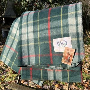 Wollen Tartan Plaid Green / Groene Tartan XL - King Size - zacht - warm - duurzame wol - Bedsprei - plaid