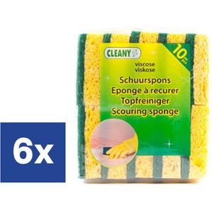 Cleany Viscose Schuurspons - 6 x 10 stuks