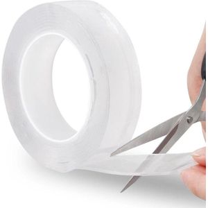 Pitt & Co.® Dubbelzijdig Nano tape 10 meter Herbruikbaar Ophangen zonder boren Transparant
