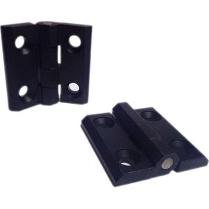 Zwart scharnier 60x60 Zamak / Design scharnier / Zwarte poederlak afwerking