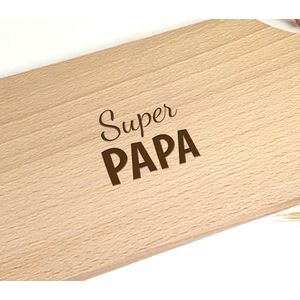 Tapasplankje hout - Serveerplankje - Vaderdagcadeau - 290 x 120 x 8 mm - Cadeau voor papa - Super Papa - Cadeau papa - Vaderdag - Serveerplank - Tapasplank - Cadeau vaderdag