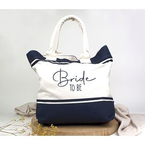 Bruid cadeau - Strandtas ""Bride to be"" - Geborduurd cadeau voor huwelijk - Grote strandtas of shopper