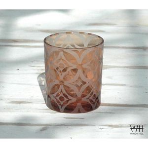 theelichthouder/kaarsenhouder Windy Hill Jac bruin medium doos van 6 stuks