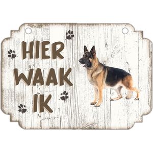 Waakbord | Hier Waak Ik: Duitse Herder Langharig