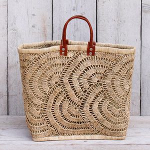 MigoStyling - Ibiza Style Boodschappentas - Mandtas - Strandtas - Gevlochten natuurlijke fairtrade tas - Br 43 cm