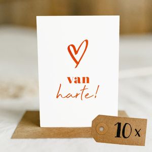 10x hippe gekleurde kaartjes (A6 formaat) - kaartjes om te versturen - kaartenset - kaartjes blanco - kaartjes met tekst - wenskaarten