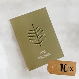 10x hippe gekleurde kerstkaarten (A6 formaat) - kerst kaarten om te versturen - kaartenset - kaartjes blanco - kaartjes met tekst - Luxe kerstkaarten