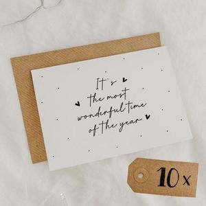 10x hippe kerstkaarten (A6 formaat) - kerst kaarten om te versturen - kaartenset - kaartjes blanco - kaartjes met tekst - luxe kerstkaarten - feestdagenkaarten - kerstkaart - wenskaarten