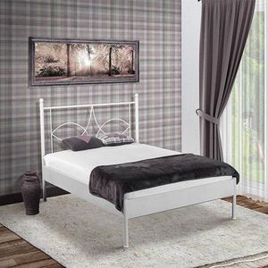 Bed Box Wonen - Metalen bed Sun - zilver - 140x200