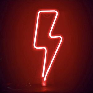 LED Neon bliksem wandlamp - Rood- Nachtlamp- Neon wandlamp- Neon verlichting- Sfeer verlichting- Neon lamp muur