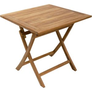 JoJo Living Tuinmeubelen - Tuintafel - Teakhouten tafel - Teakhouten klaptafel vierkant - 80 cm - Handgemaakt