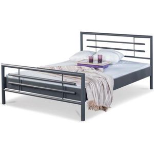 Bed Box Wonen - Lola metalen bed - Antraciet - 140x200