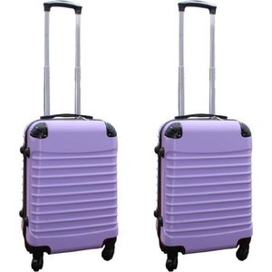 Travelerz kofferset 2 delig ABS handbagage koffers - met cijferslot - 39 liter - lila