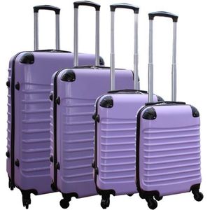 Travelerz kofferset 4 delig ABS - zwenkwielen - met cijferslot - lila