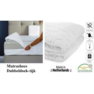 Matrashoes (Dubbeldoek tijk) Anti-allergische Wasbare hoes met rits 80x190 Dikte 18 cm Royalmeubelcenter.nl ®