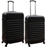 Kofferset 2 delig ABS groot - met cijferslot - reiskoffers 69 en 95 liter - zwart