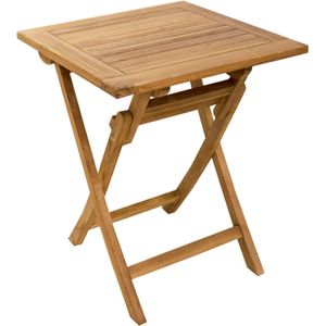 JoJo Living Tuinmeubelen - Teakhouten tafel - Teakhouten klaptafel vierkant - 60 cm - Handgemaakt