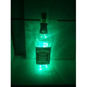 Jack daniels fles 70cl met kurk en groen LED verlichting