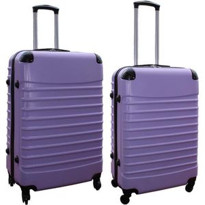 Travelerz kofferset 2 delig ABS groot - met cijferslot - reiskoffers 69 en 95 liter - lila