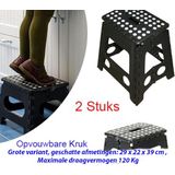 Opvouwbare Krukken - Zwart met Witte Stippen - Kunststof - 2-Pack