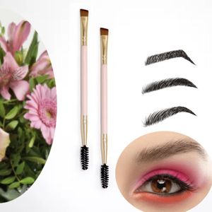 3 Stuks Dubbelzijdige Wenkbrauwborstel I Dubbele wenkbrauwpenseel I Tweezijdige wenkbrauw- en wimperborstel I Borstel voor wenkbrauwen en wimpers I 2-in-1 wenkbrauwborstel en kwastje