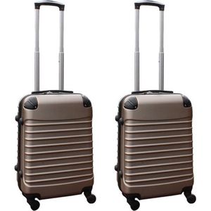 Kofferset 2 delig ABS handbagage koffers - met cijferslot - 39 liter - goud
