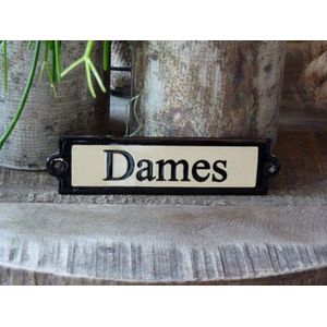 Emaille deurbordje recht 'Dames'