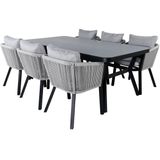 Virya tuinmeubelset tafel 100x200cm en 6 stoel Virya wit, zwart, grijs.